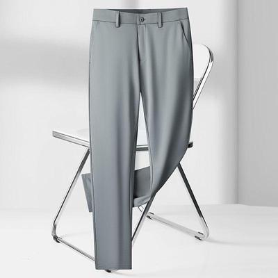 Summer Thin Ice Silk Business Pants Men Classic Work Office Trousers