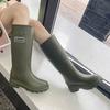 Fashion Women's Tall Water Shoes Long Rain Boots Adult Non-slip Warm Women's Water Boots Velvet Waterproof Glue Shoes