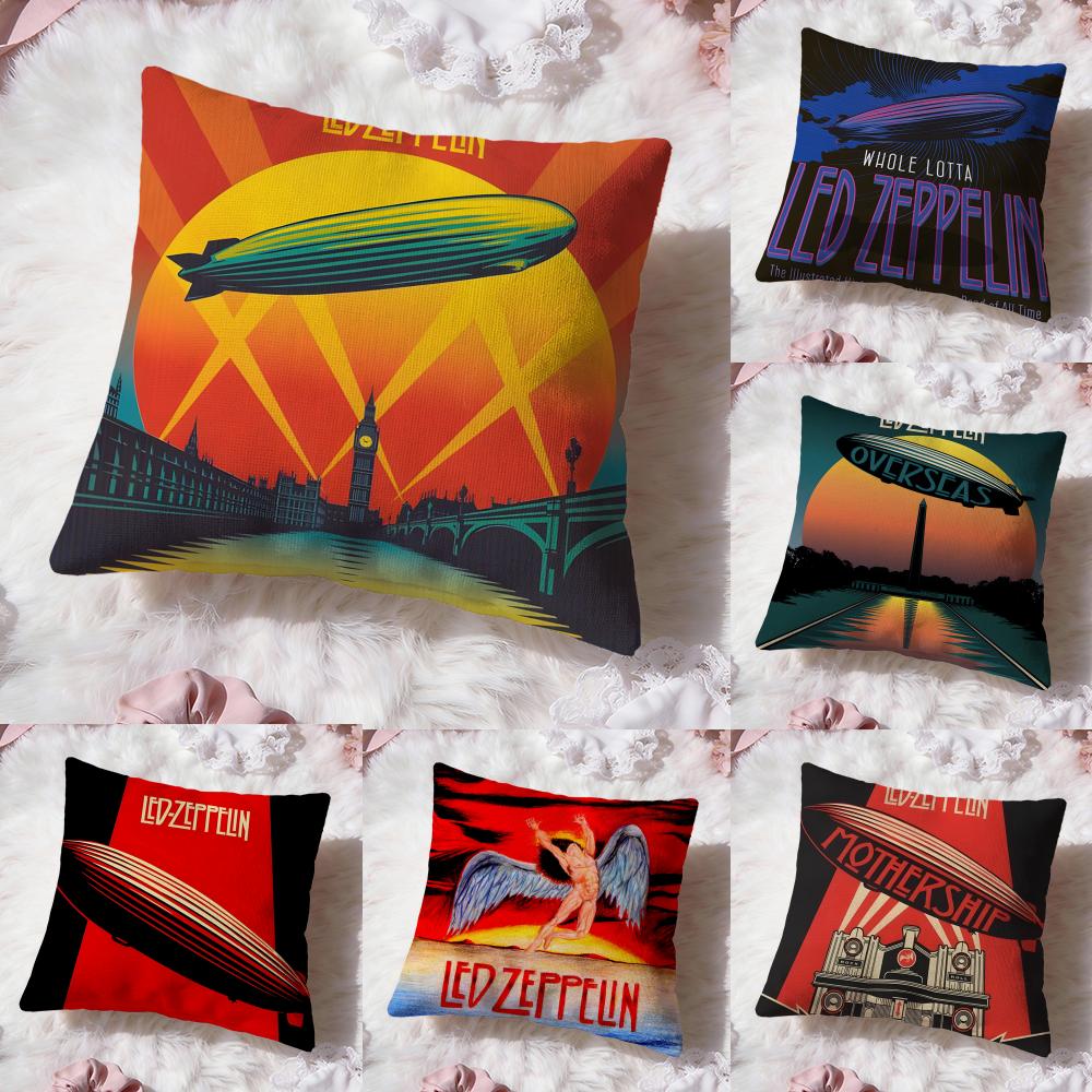 Band L-Led Z-Zeppelin Cushion Cover Premium Comfort Reversible Pillow Cove -Two In One Design For Any Room & Car Interior