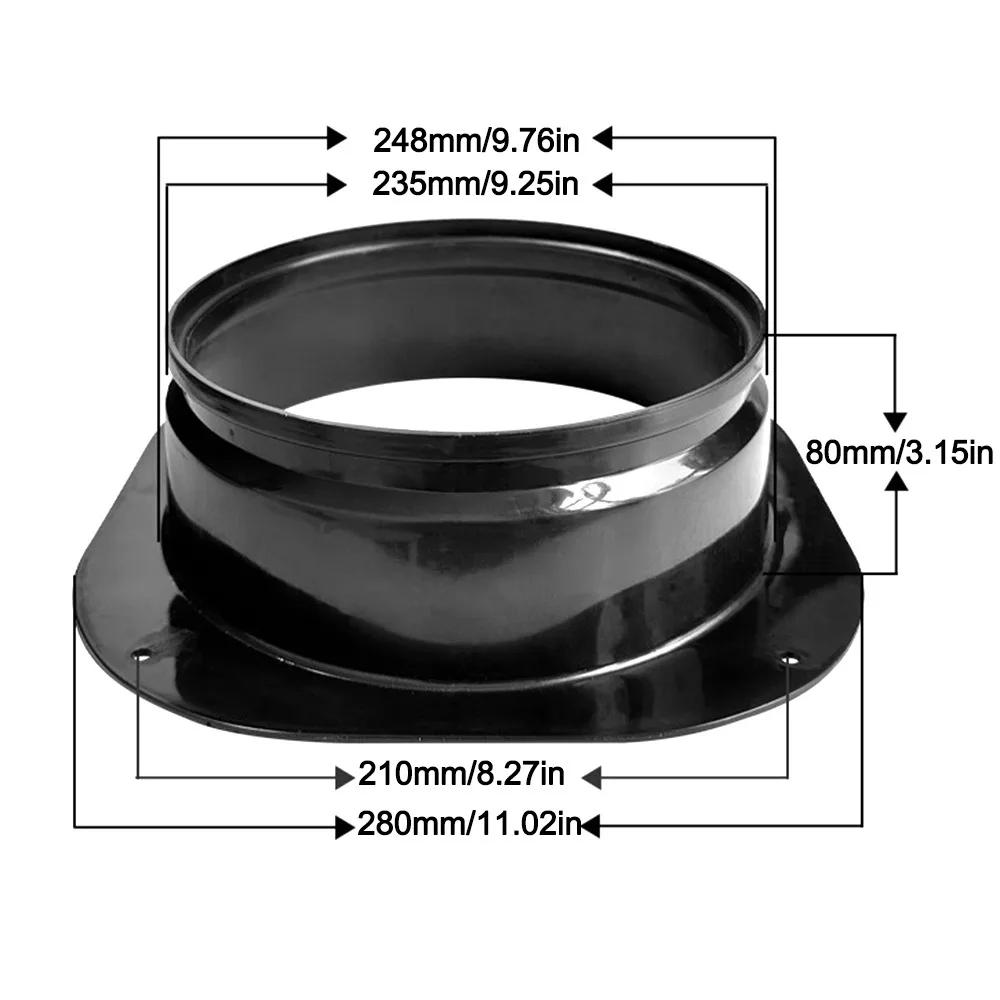 Plastic Vent Pipe Adapter Flange Connector Ducting Tool Easy Installation Exhaust Pipe Joint Wall-mounted