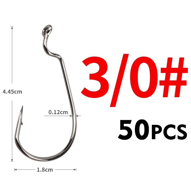 50pcslot Soft Worm Fishing Meredith Hooks High Carbon Steel Wide Super Lock Fishhooks Lure Softjerk Hooks 850 Fishing Tackle