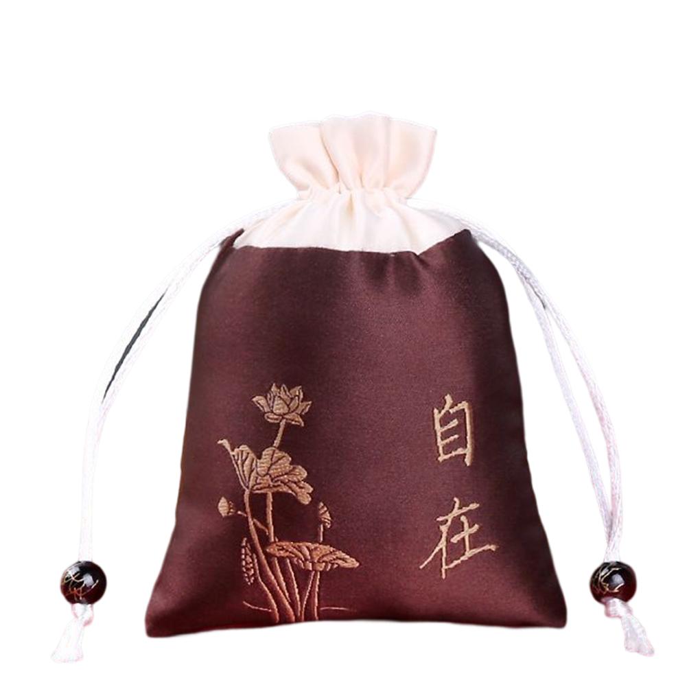 Jewelry Drawstring Bag Brocade Portable Colorful Chinese Style Jewellery Storage Pouch Pocket Accessories with Tassel