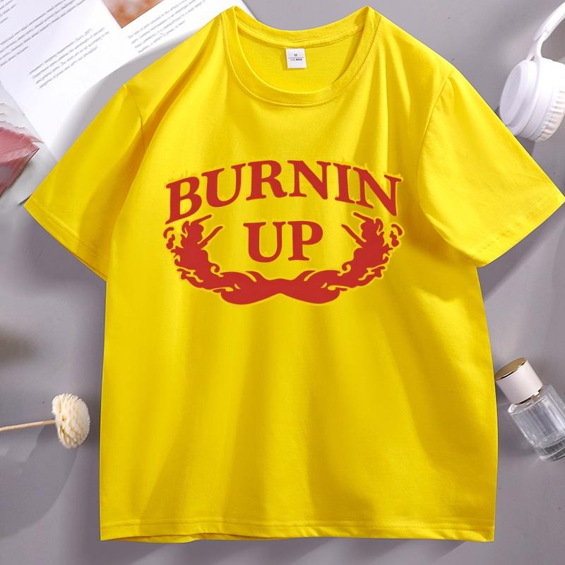 Burnin Up Graphic Tshirt Unisexs Clothes Causal Short Sleeve High Quality Breathable Tshirt Male Clothes Y2k Oversized