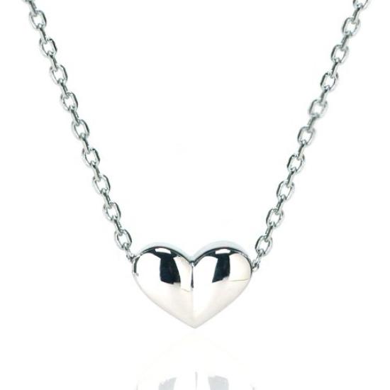 

[Cloud-jewelry] Cloud Jewelry 3D Heart Women s Necklace Pendant Sterling Silver 925 [Wooden Gift Box Included] hsn-1