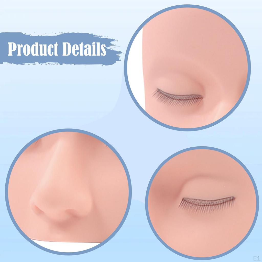 Eyelash Mannequin Head Lash Eyelashes Extension Soft Realistic Multiuse Make Up Training for Makeup
