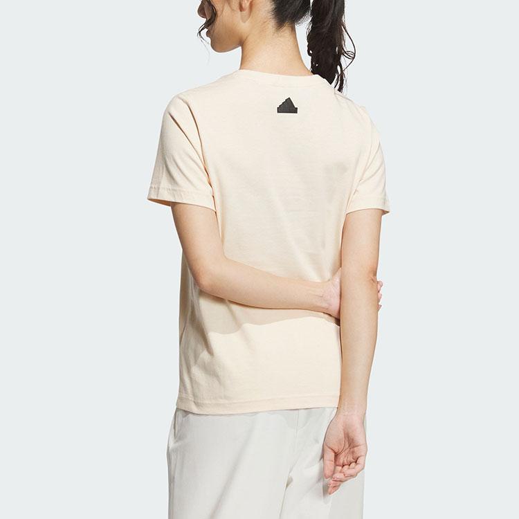 Adidas Sports Graphic Tee Women Tops Sand-Brown IM8839