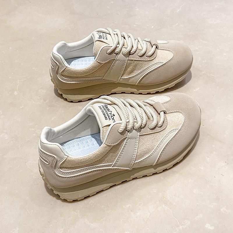 JCF220 new 2025 summer and autumn casual breathable sports shoes color matching platform women's shoes round head Korean version increases height