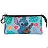 Triple Pencil Case - Disney Lilo and Stitch Guitar - Green - One Size