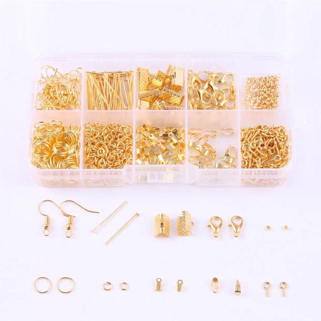 DIY Jewelry Accessory Set: Lobster Clasp, Jump Rings, Crimp Beads, Beading Tools