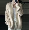Thickened High Neck Zipper Cardigan Coat Soft Lazy Loose Short Women's Sweaters