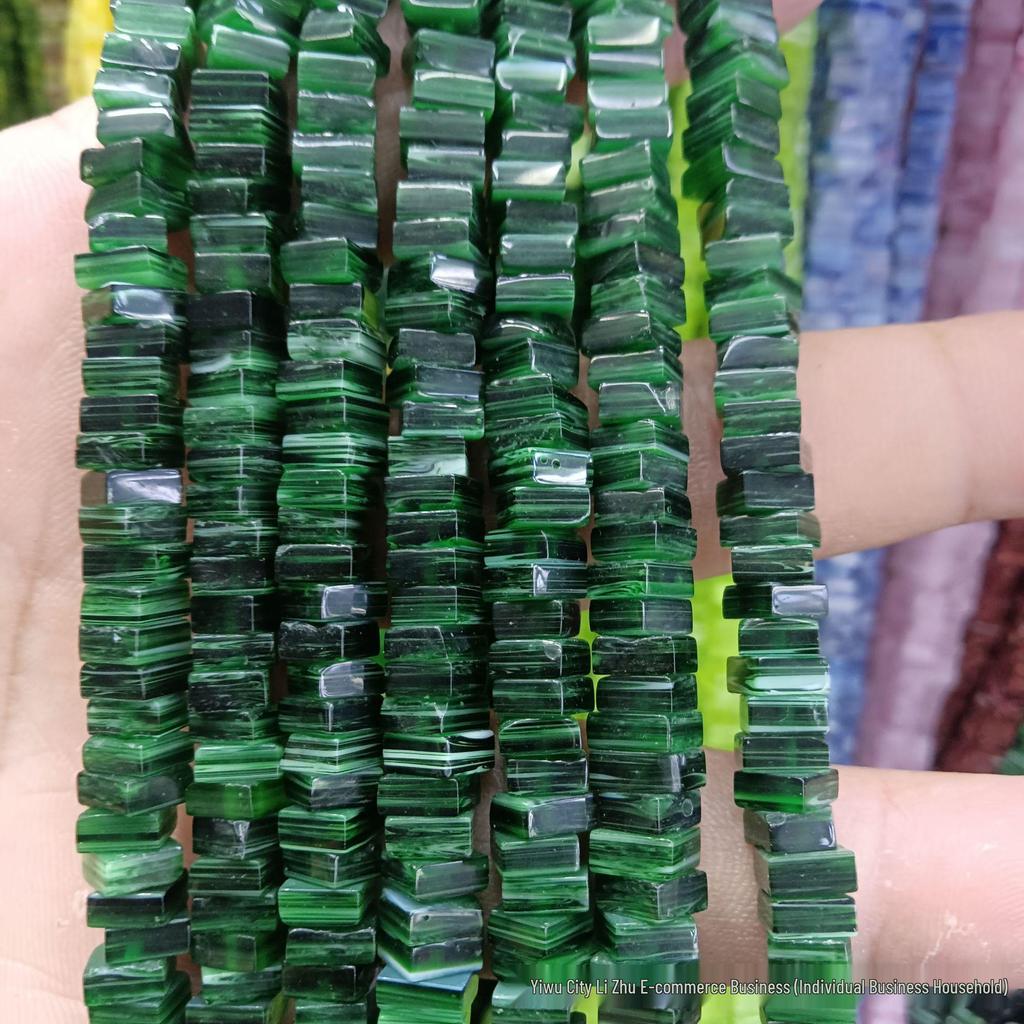 Nepal Kolorowe Kwadratowe Szklane Koraliki 6x3mm do Biżuterii DIY