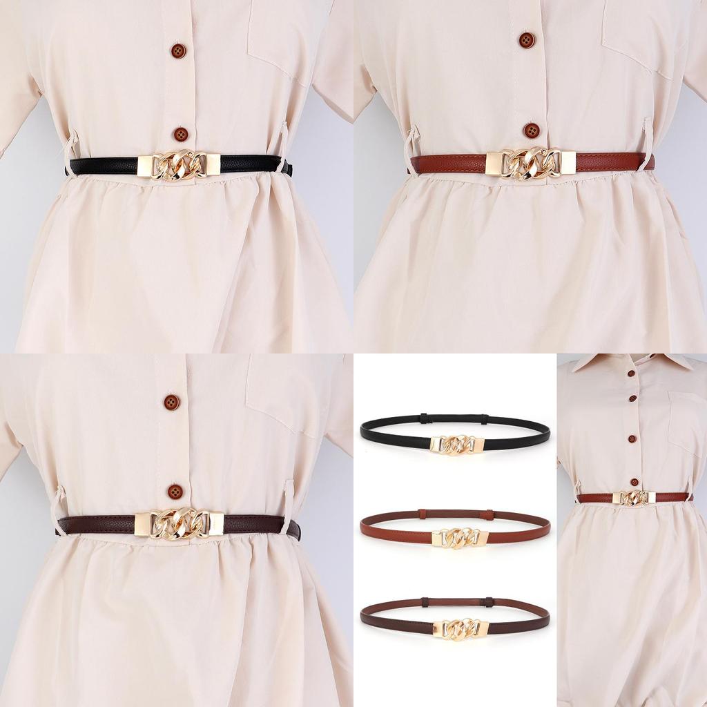 Minimalist Pu Leather Waist Belt With Pin Closure For Casual Or Formal Outfits