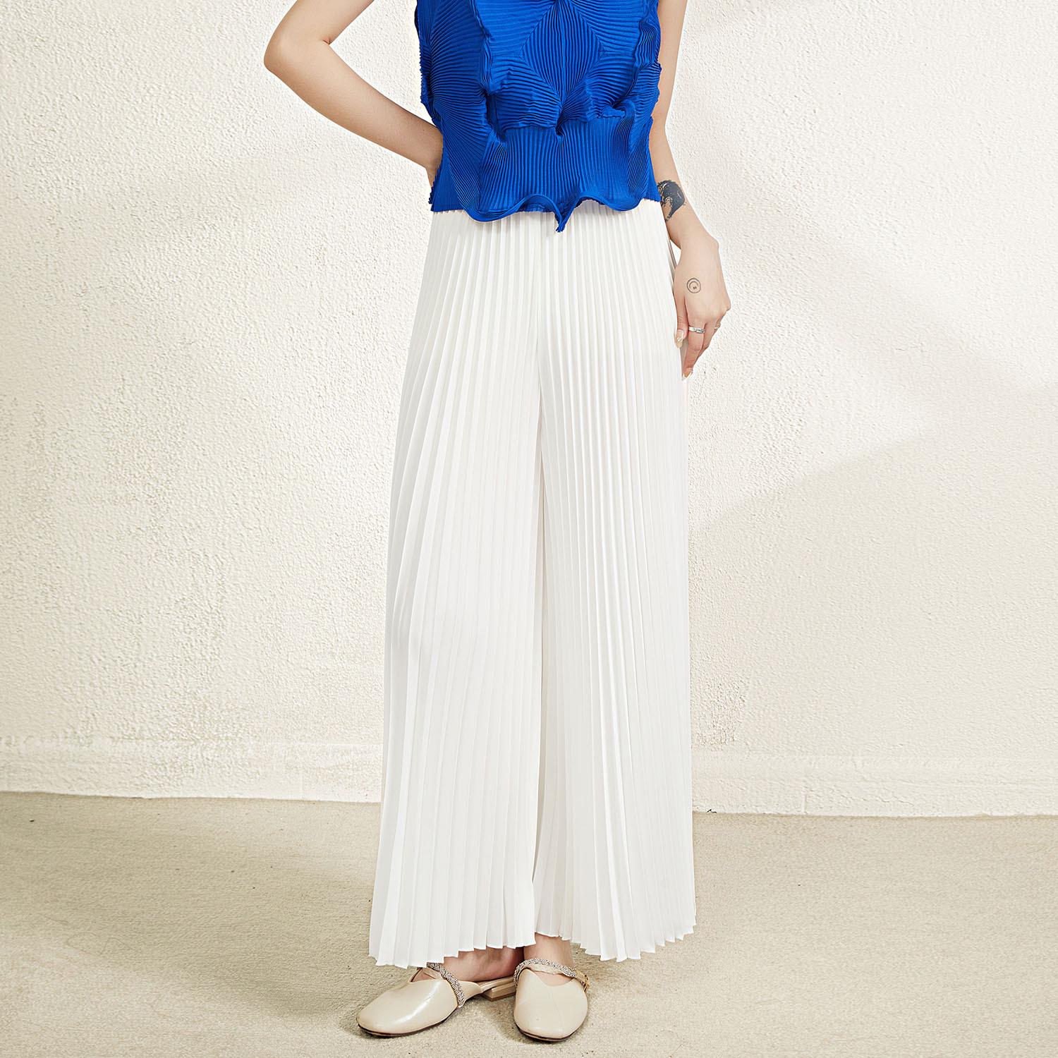 

Нішевий дизайн 2023 Жіночі плісовані широкі кльоші - Повсякденні, вільні, великих розмірів для весни/літа One Size (90-180 cm) чорний