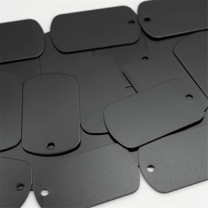 Trendy! 50 Pcs Metal Stamping Blanks Black for Stamping, Engraving Blanks Aluminum Stamping Blanks Keychain Blank Dog Tag