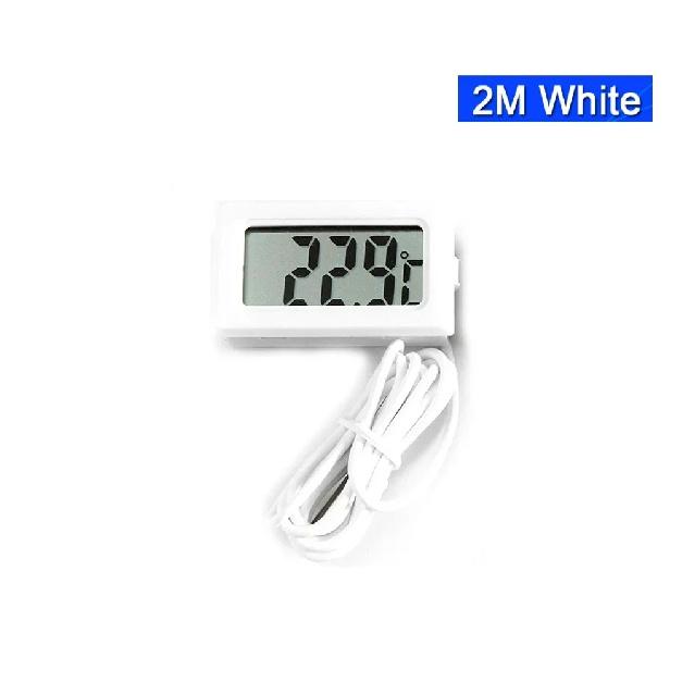 LCD Digital Thermometer 1m/2m for Freezer Temperature 50~110 Degree Refrigerator Embedded Thermometernd Outdoor Waterproof Probe