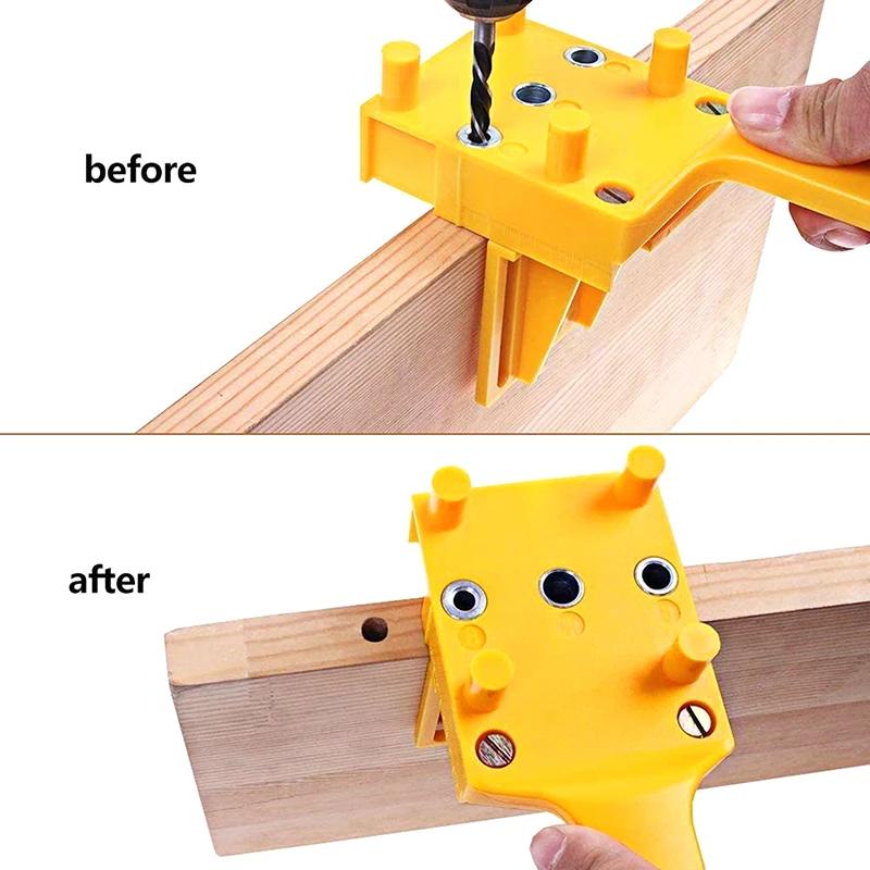 Locator Guide for Woodworking Drilling, Hand-held Straight Hole Tool for Furniture Wood Tenon Binding