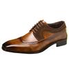 Fashion British Style Oxford Shoes For Men Lace Up Brogues Flat Pointed Toe Retro Moccasin Casual Luxury Leather Shoes