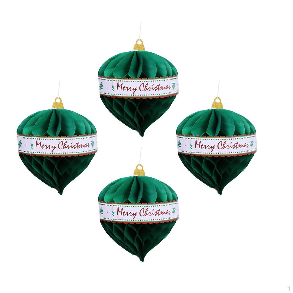 Christmas 3D Paper Lantern Hanging Decorative Crepe Garlands Holiday Decoration for