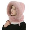 Muffole Ispessite per Ciclismo con Cappello Intrecciato in Peluche, Cappuccio Antivento per Ciclismo, Protezione Auricolare Calda Ispessita Maschera Antifreddo Invernale