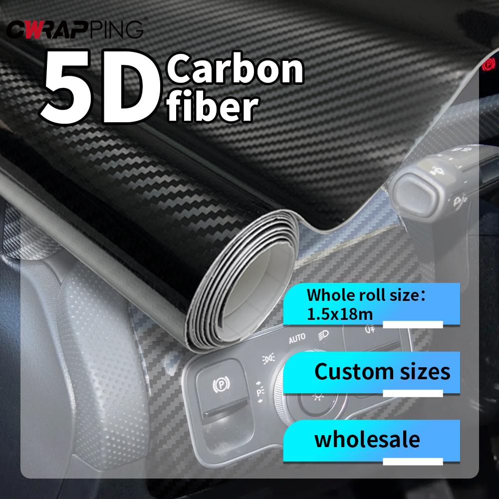 5D Carbon Fiber Wrap Film Wrapping Foil Air-release Self-adhesive for Car Accessory Vinyl Car Stickers Personalized Custom Decal