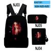 Classic VTuber Pipkin Pippa 3D Print 3pcs/Set Pupil School Bags Laptop Daypack Backpack Inclined Shoulder Bag Pencil Case