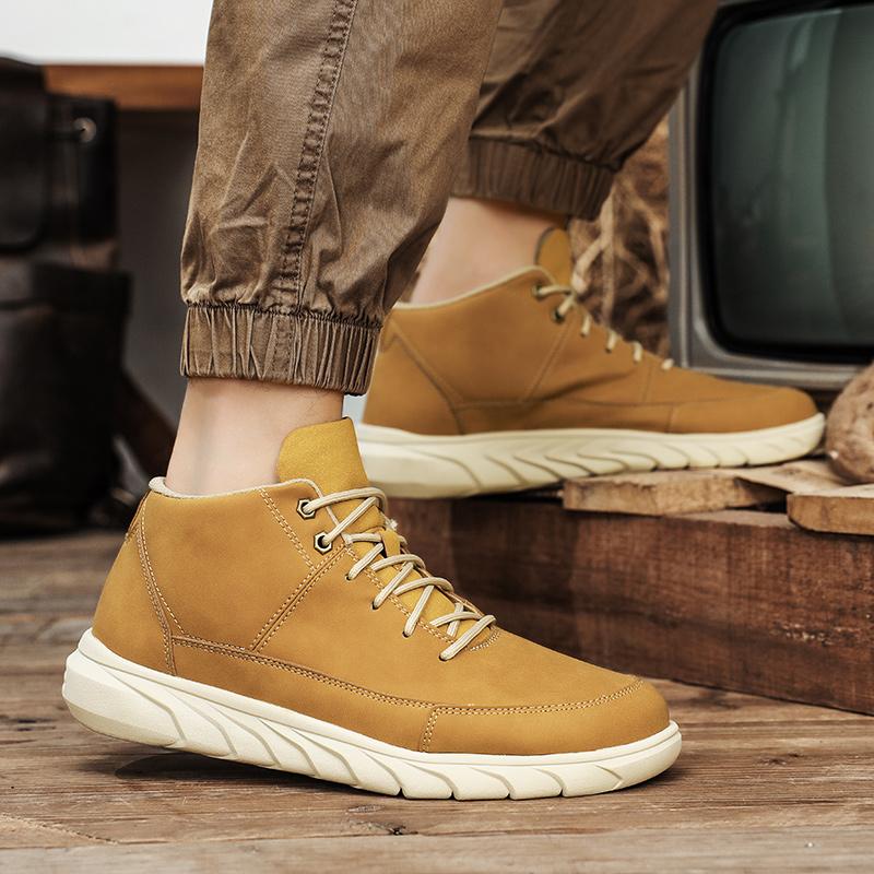 Fashion Male Low Top Walk Footwear Men Casual Leather Skate Shoes New Design Versatile Sneakers Lightweight Travel Men's Ankle Boots