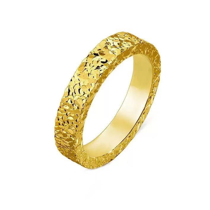 Women's Gold-Plated Titanium Steel Ice Ring - Elegant Niche Design for Couples