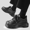 Fashion Fashion Blue Square Toe Leather Shoes Men Chunky Casual Sneakers Designer Rivets Platform Shoes Men Increase Height Derby Shoes