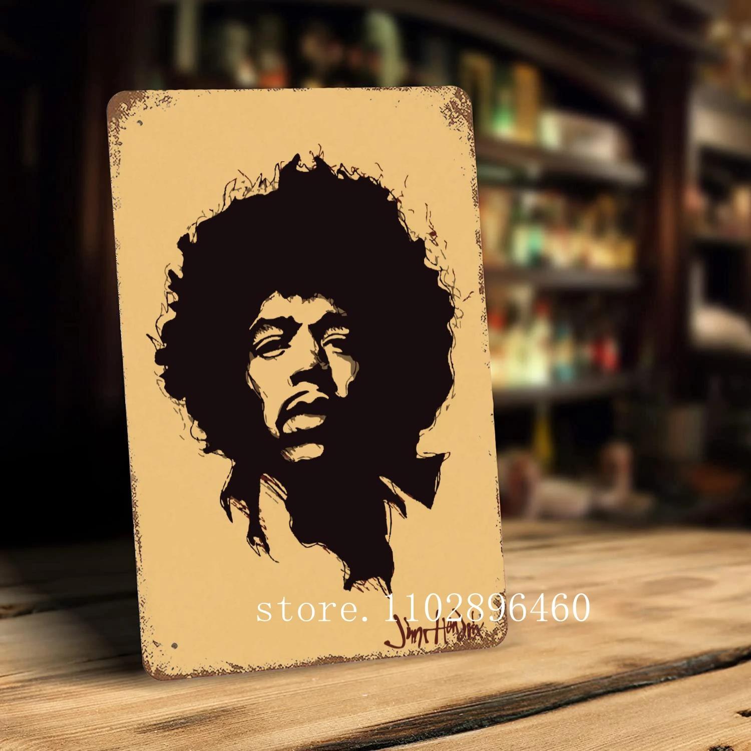 

jimi hendrix Metal Plaques & Signs wall decor Vintage Tin Signs Captain Metal Poster Decor for Bar Pub Club Wall Decoration 30x40cm(11.8x15.7inch)