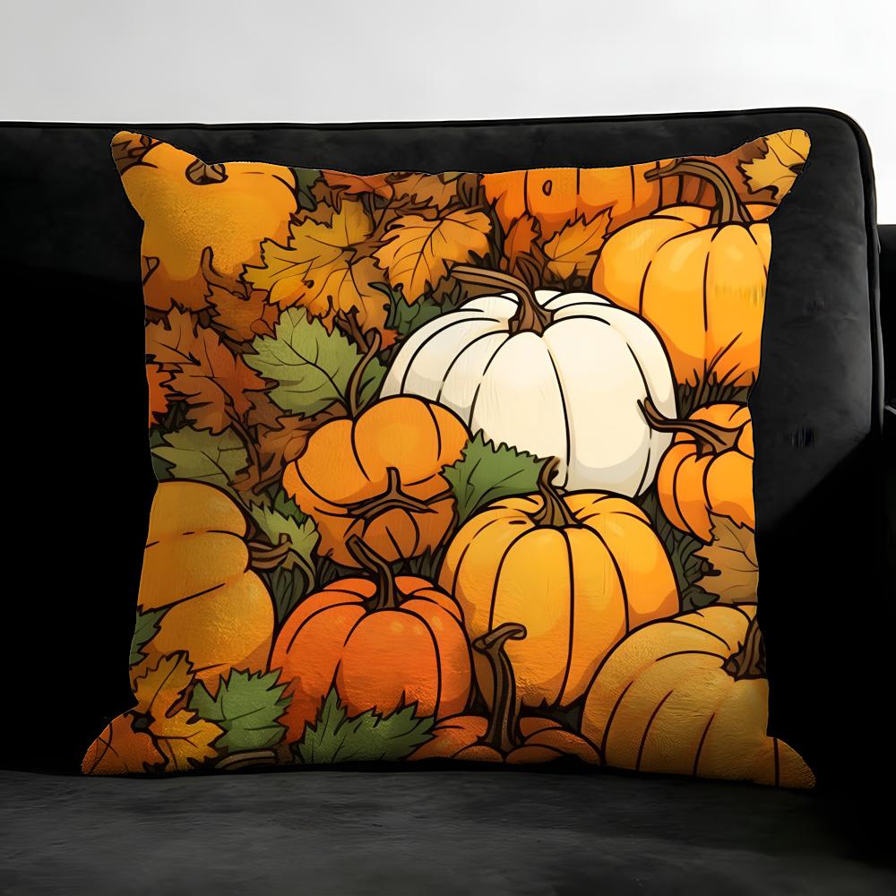 Pumpkin Cushion Cover Pillowcase Ultra Soft Skin Friendly Fabric Cloud Like Comfort & Concealed Zipper