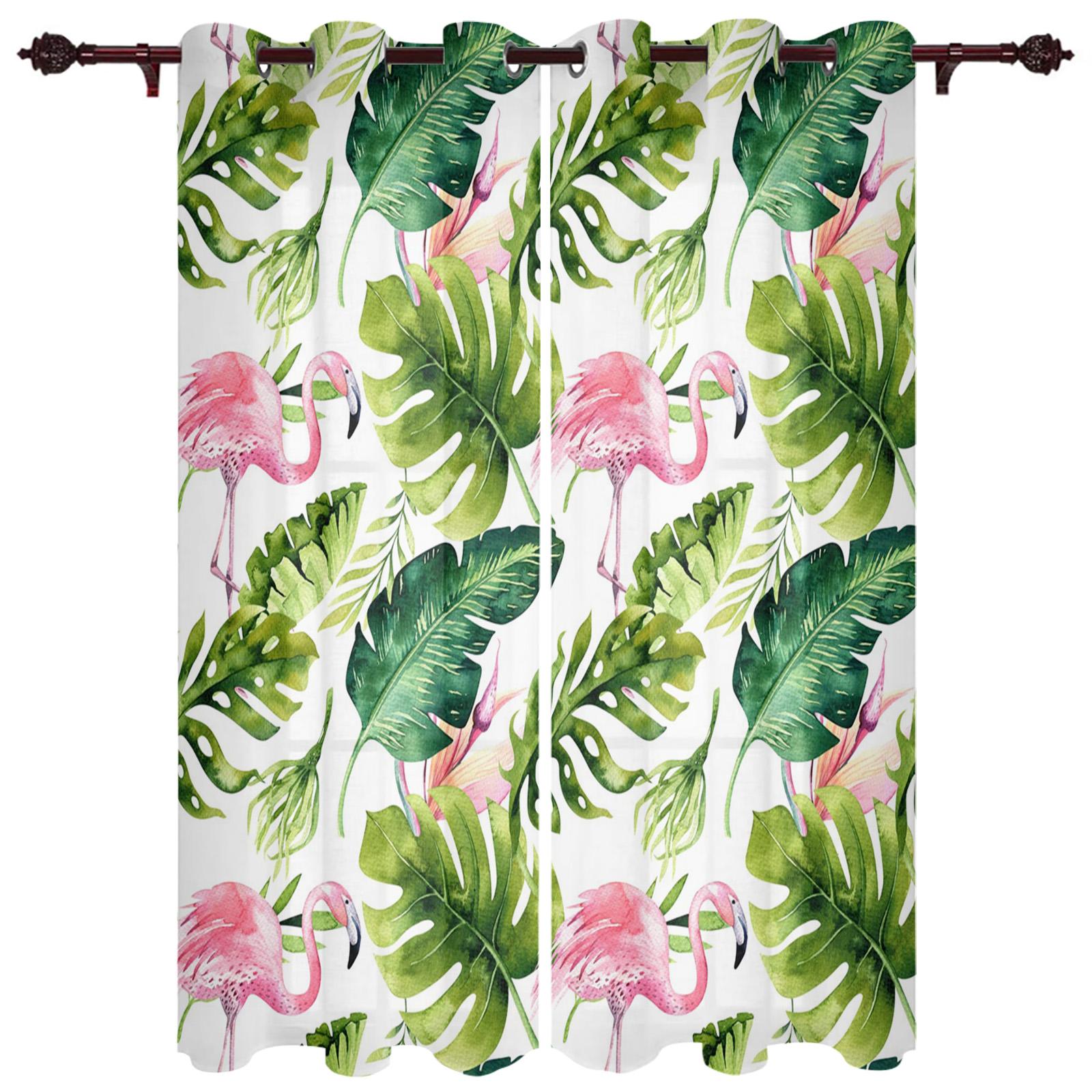 

Животное Попугай Тропическое Растение Зеленый Лист Роскошные Домашние Шторы Товары Для Дома Гостиная Спальня Индивидуальные Шторы 135W x 60H(cm)