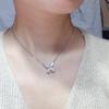 4 Carat D Color Moissanite Four-Leaf Clover Pendant Necklace for Women - Versatile Jewelry for Evening Gown or Wedding Dress