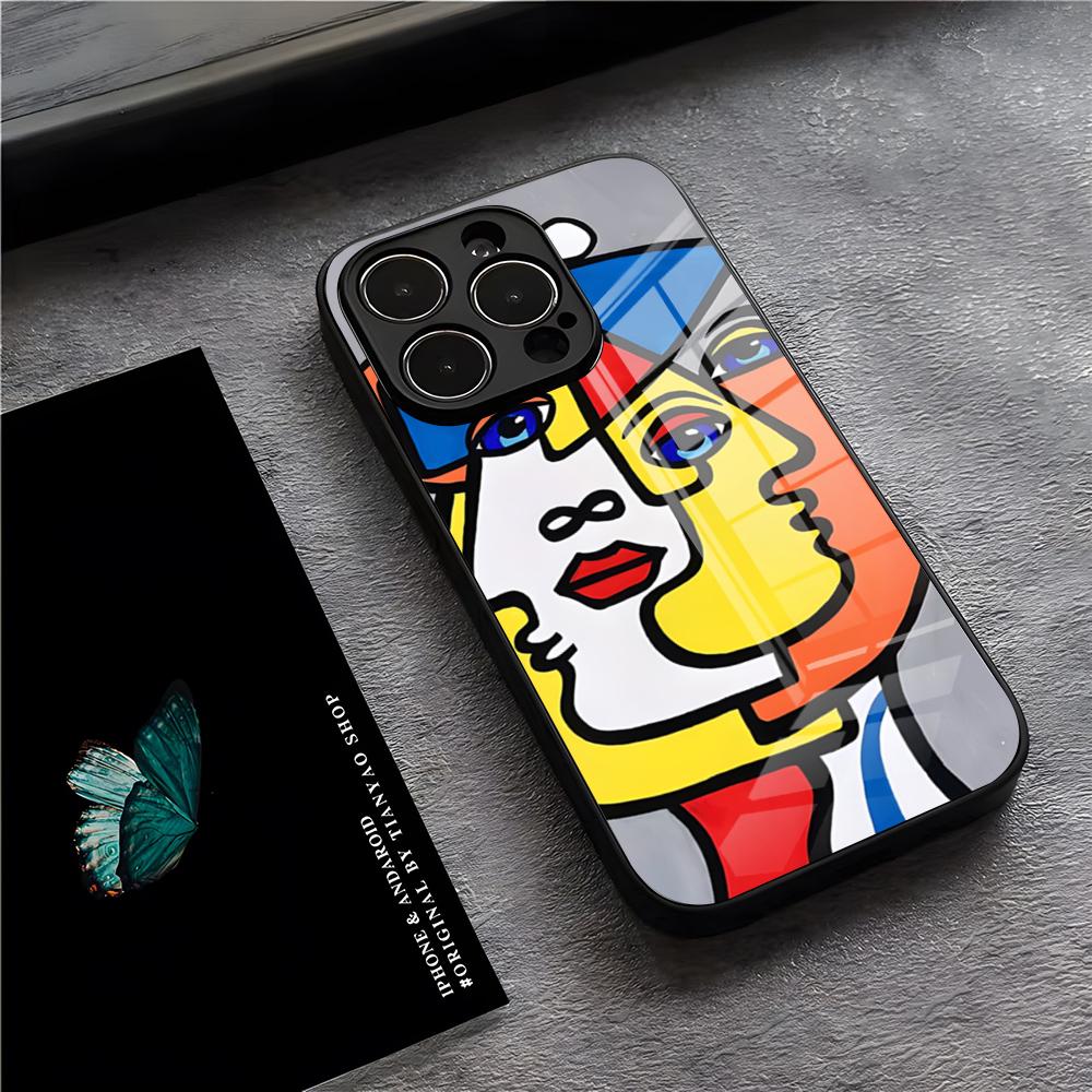 Picasso Abstract Art Painting Phone Case For IPhone 17 Pro Max 15 Pro 16 14 Plus 12 13 Mini 11 Pro Shockproof Glass Cover