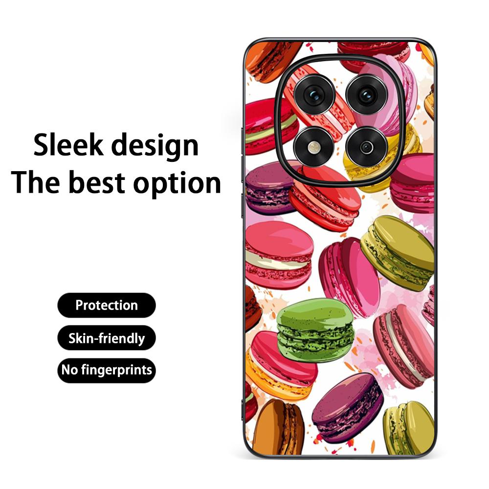 Macaron Cute Pink Girl Pattern Phone Case For Redmi Note 14 13 12 11 Pro Plus S 5G 14C A3 Soft Black Phone Cover