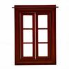 1:12 Dollhouse Windows 6 Pane Miniature Opening Windows Wooden Dollhouse Furniture Chestnut Color