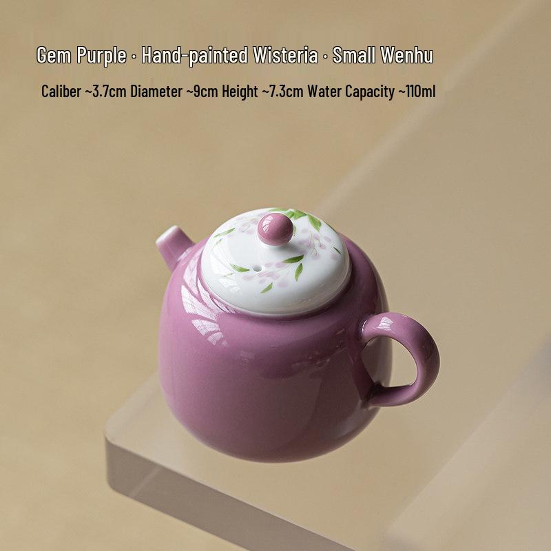 

Guanlan Wisteria Ceramic Teapot: Elegant Hand-Painted Ladies Tea Infuser Set for Kung Fu Tea Brewing No Specific Size