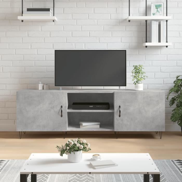 VidaXL Meuble TV gris béton 150x30x50 cm bois d'ingénierie 829096