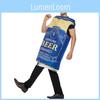 Costume Birra in Lattina di Halloween per Adulti con Fantasia Stampata Perfetto per Feste a Tema