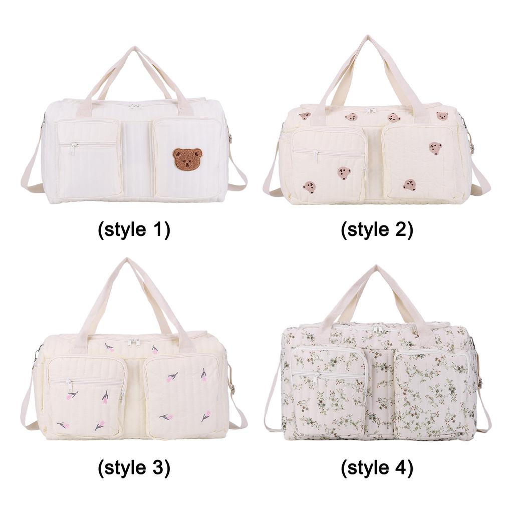Quilted Baby Diaper Bag Large Capacity Mommy Bag Cute Travel Bag for Hospital and Weekender Travel