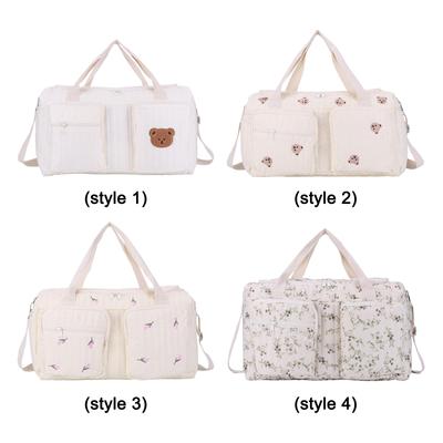 Quilted Baby Diaper Bag Large Capacity Baby Bag Cute Weekender Bag for Hospital and Weekender Travel