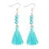 Bohemian Acrylic Bead Women Girls Tassel Hook Earrings Long Dangle Party Jewelry