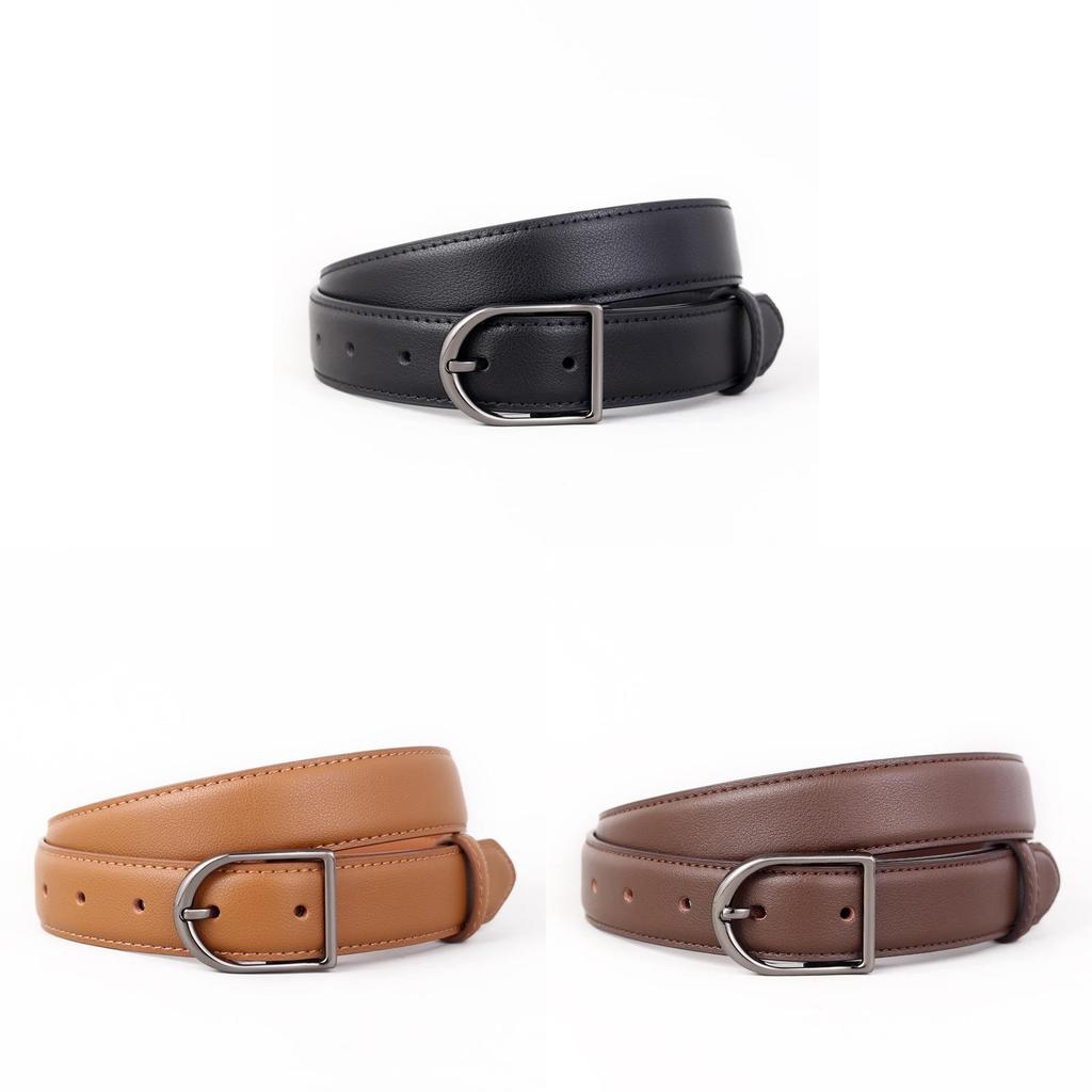 Genuine Leather Womens Belt With Metal Pin Buckle For Casual Or Office Wear
