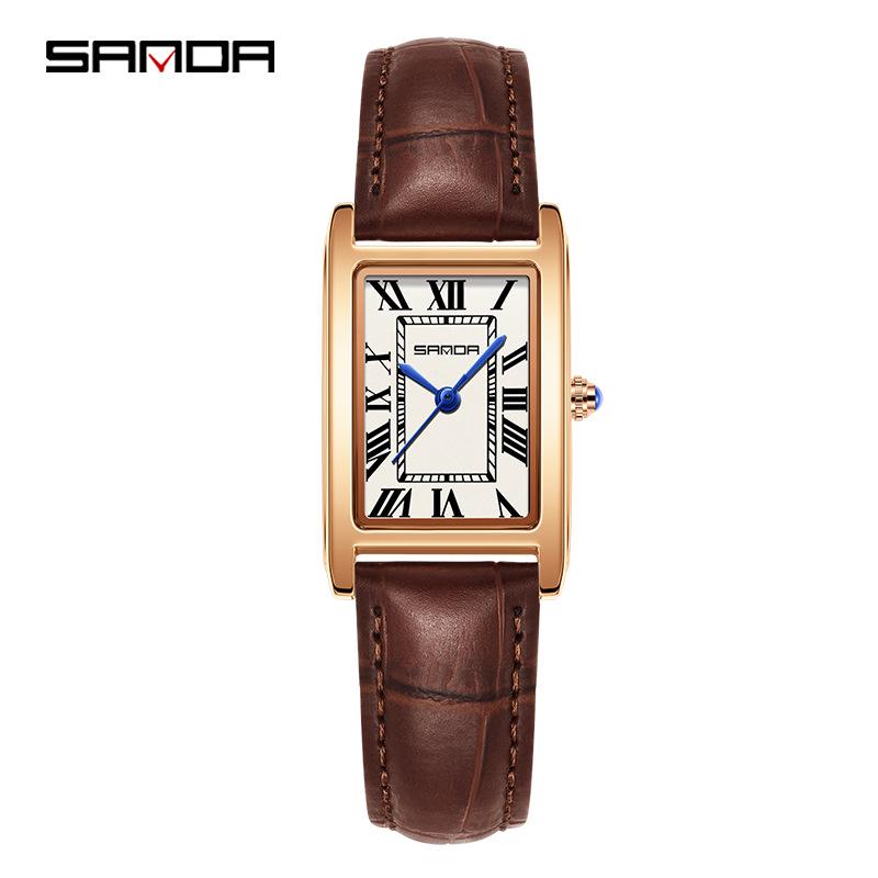 Orologi SANDA Quadrati Retro per Coppia - Eleganti, Impermeabili, al Quarzo, da Polso per Uomo e Donna