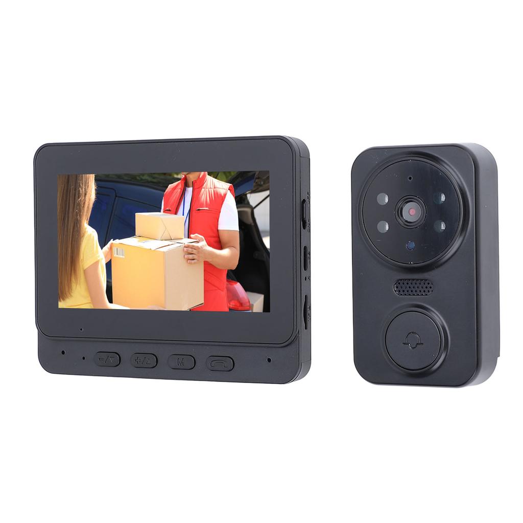 Video Doorbell Camera 4.3 Inch Clear Display Wireless Intercom 8MP 1080P HD 170 Degree Wide Angles