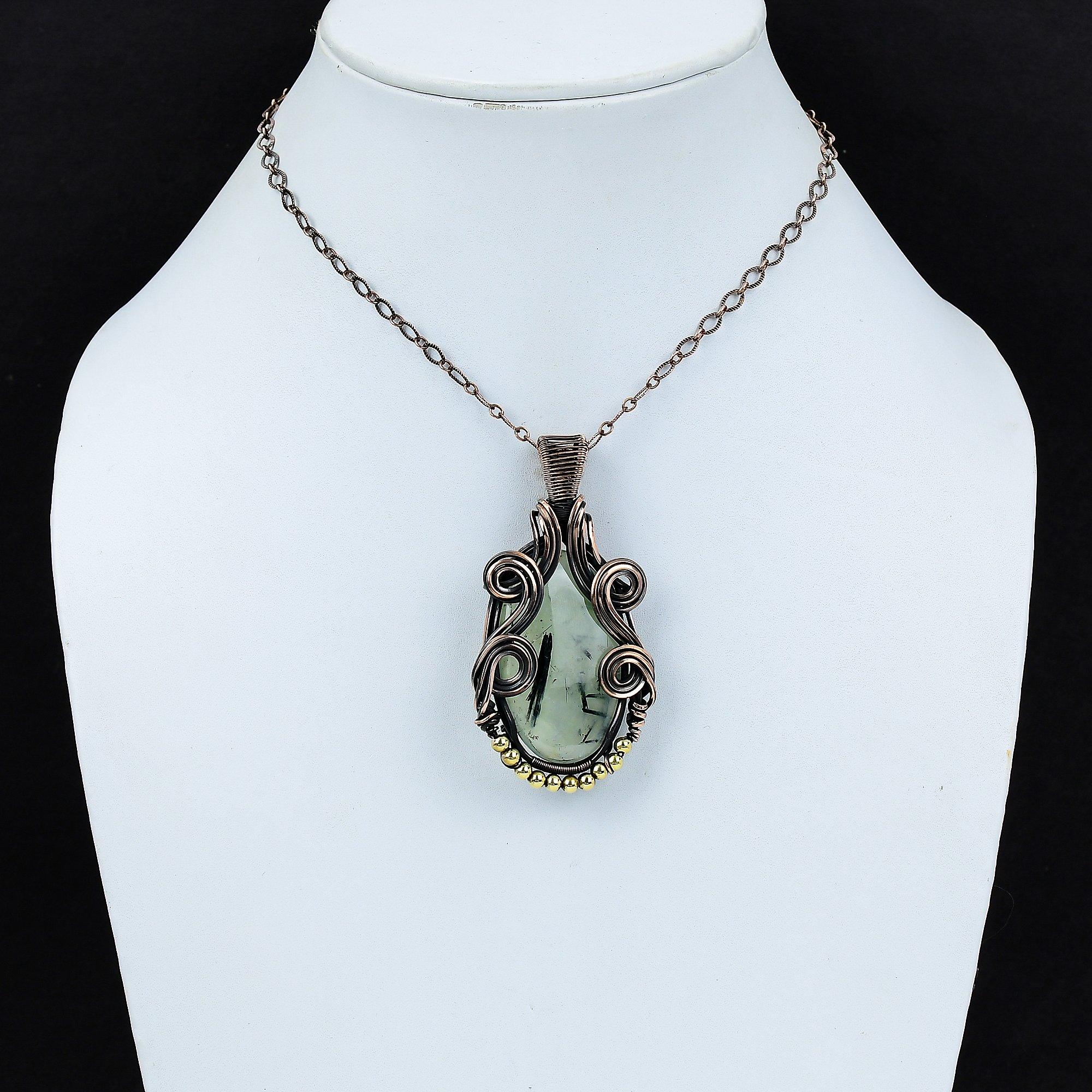 Подвеска с моховым пренитом — фото 5