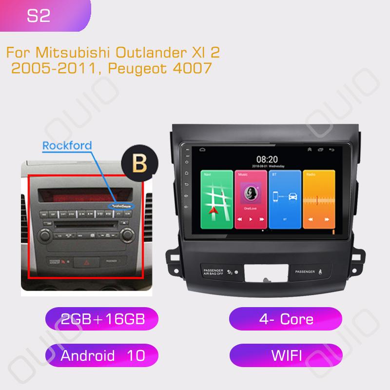 2din Android10 Car Radio Multimedia Carplay Auto GPS Navigation For Mitsubishi Outlander Xl 2 2005-2011 For Citroen C-Crosser