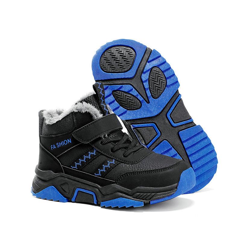 Girls' Winter 2024 Mid-Calf Snow Boots, Thick Cotton, Non-Slip, Wear-Resistant In Black or Blue