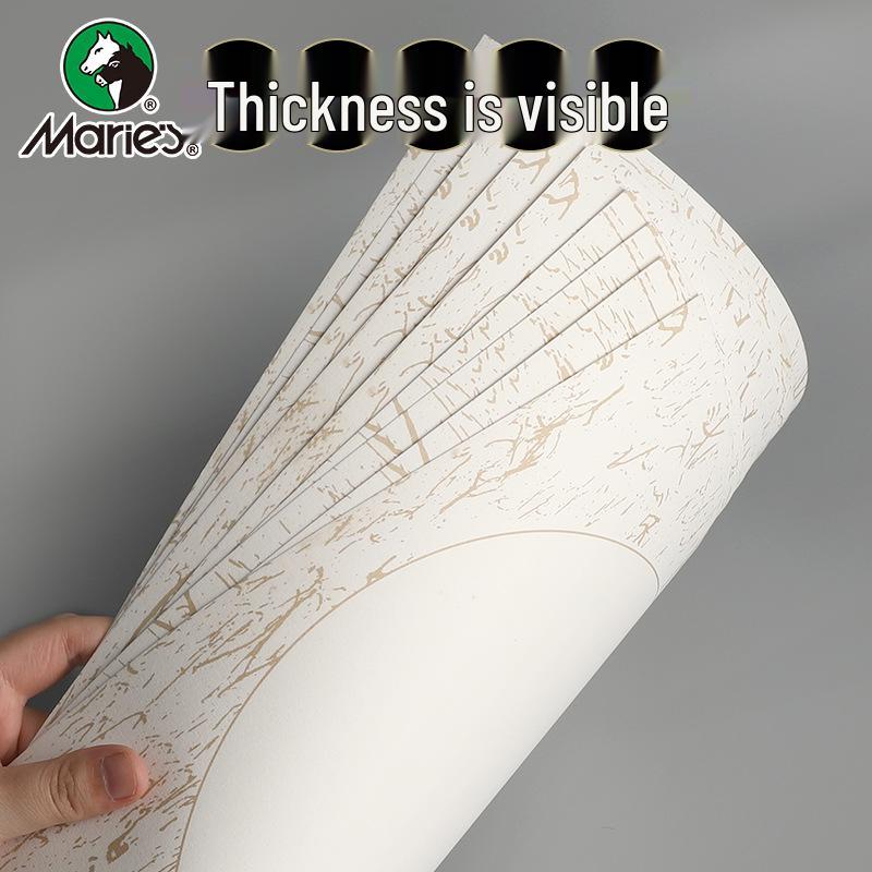 Mali 230g Glossy Round Chinese Painting & Calligraphy Paper, Semi-Raw Thickened Hemp Xuan for Gongbi & Calligraphy