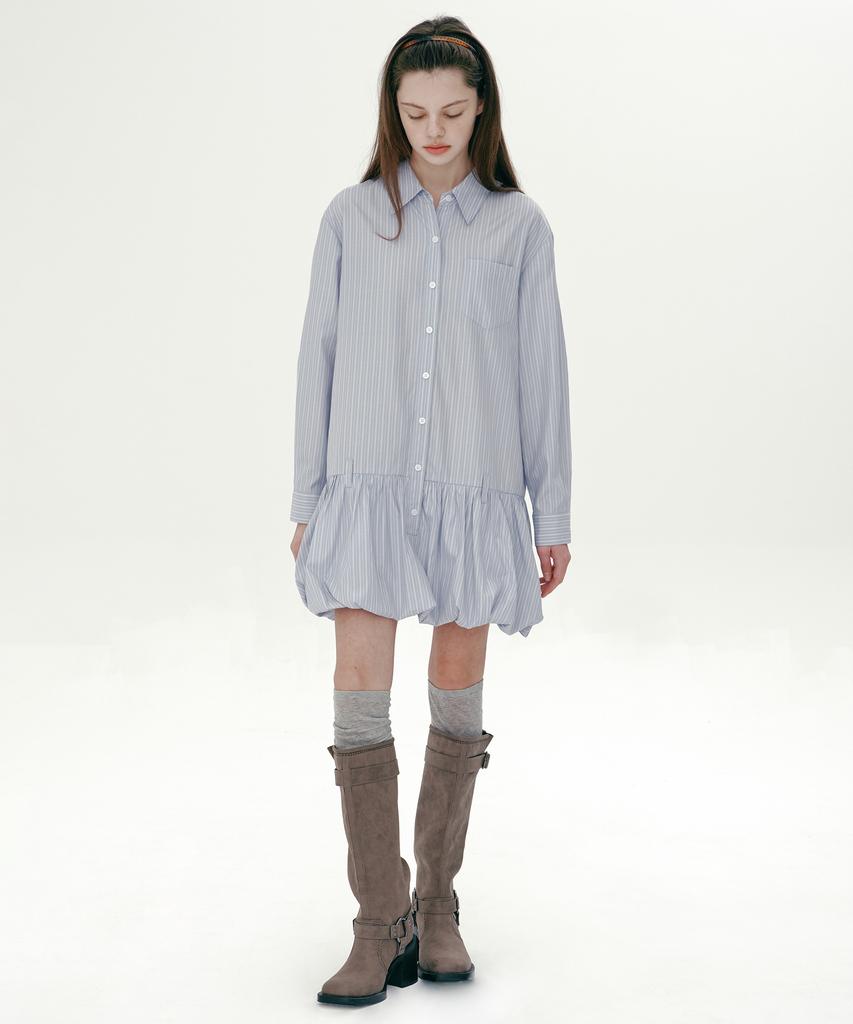 Margarine Fingers Shirt Balloon One-Piece (Light Blue)