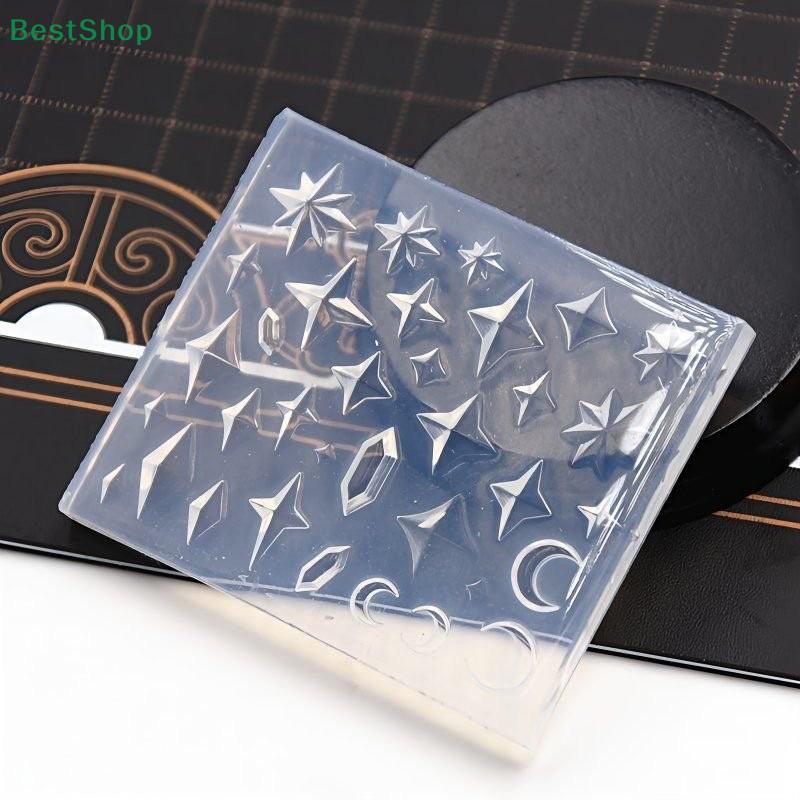 3D Relief Pottery Clay Rhombus Diamond Shape Silicone Mold Star Moon Earring DIY Nail Art Decor Transparent Manicure Template